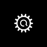Gear - Black and White Isolated Icon - illustration vector