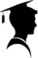 Graduate - Black and White Isolated Icon - illustration vector