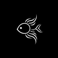 Goldfish - Black and White Isolated Icon - illustration vector