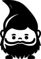 Gnome, Black and White illustration vector