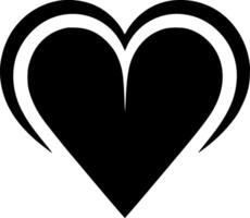 corazón - negro y blanco aislado icono - ilustración vector