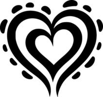 corazón - negro y blanco aislado icono - ilustración vector