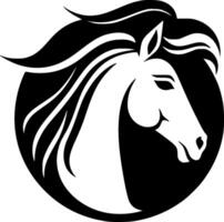 caballo, negro y blanco ilustración vector