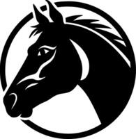 caballo - negro y blanco aislado icono - ilustración vector