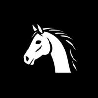 caballo - negro y blanco aislado icono - ilustración vector