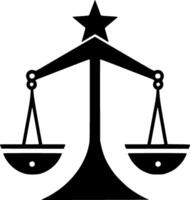 Justice - Black and White Isolated Icon - illustration vector