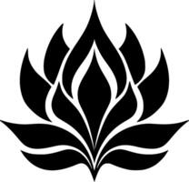 Lotus Flower - Black and White Isolated Icon - illustration vector
