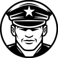 militar - negro y blanco aislado icono - ilustración vector