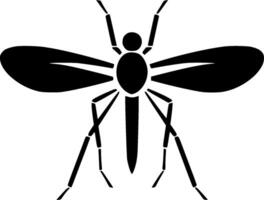 mosquito - negro y blanco aislado icono - ilustración vector