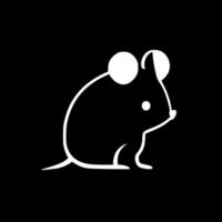 ratón - minimalista y plano logo - ilustración vector