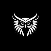 Owl - Black and White Isolated Icon - illustration vector