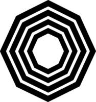 Octagon - Black and White Isolated Icon - illustration vector