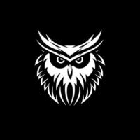 Owl - Black and White Isolated Icon - illustration vector