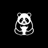 panda - minimalista y plano logo - ilustración vector