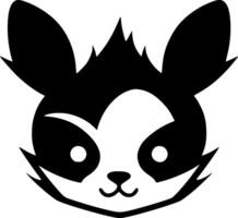 panda - minimalista y plano logo - ilustración vector