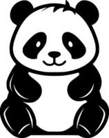 Panda, Black and White illustration vector