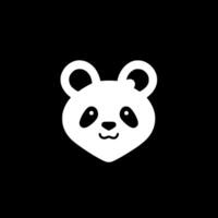 panda - minimalista y plano logo - ilustración vector