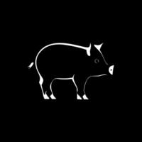 cerdo - negro y blanco aislado icono - ilustración vector