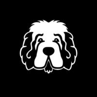 caniche perro, negro y blanco ilustración vector