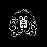 Poodle - Black and White Isolated Icon - illustration vector