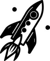 Rocket - Black and White Isolated Icon - illustration vector