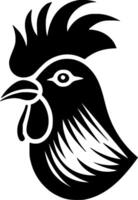 Rooster - Black and White Isolated Icon - illustration vector