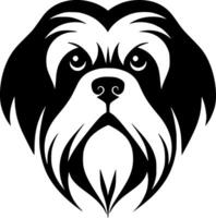 shih tzu, negro y blanco ilustración vector