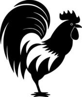 gallo - negro y blanco aislado icono - ilustración vector