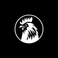 gallo - negro y blanco aislado icono - ilustración vector