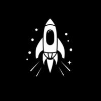 Rocket - Black and White Isolated Icon - illustration vector