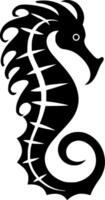 Seahorse - Black and White Isolated Icon - illustration vector