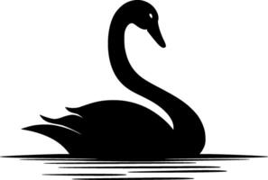 cisne - negro y blanco aislado icono - ilustración vector