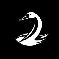 cisne - negro y blanco aislado icono - ilustración vector