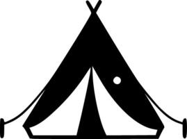 Tent, Black and White illustration vector