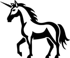 unicornio, negro y blanco ilustración vector