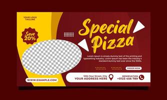 especial Pizza social medios de comunicación cubrir bandera modelo diseño vector
