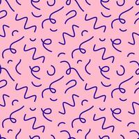 Fun pink line doodle seamless pattern vector