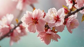 Sakura flower in springtime,close up. photo