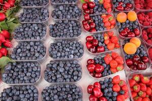 Fruits and vegetables are sold at a bazaar in Israel. photo