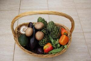 Fruits and vegetables are sold at a bazaar in Israel. photo