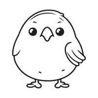 linda pájaro negro y blanco dibujos animados personaje diseño recopilación. blanco antecedentes. mascotas, animales generado por ai vector