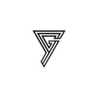 Alphabet Initials logo GY, YG, G and Y vector