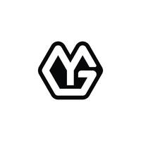 Alphabet Initials logo GY, YG, G and Y vector