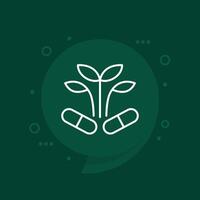 natural supplements line icon, vector