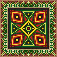 full color Native American folk ornament. Square pattern, scarf of the peoples of America, Aztec, Incas, Maya vector