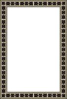 golden and black square Yakut ornament. An endless rectangular border, a frame of the northern peoples of the Far East vector