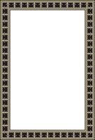 golden and black square Yakut ornament. An endless rectangular border, a frame of the northern peoples of the Far East vector