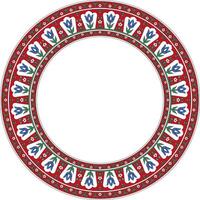 colored round Turkish ornament. Ottoman circle, ring, frame. Muslim pattern for stained glass vector