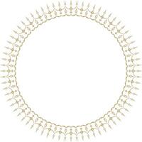 golden round Turkish ornament. Ottoman circle, ring, frame vector