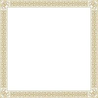 gold square Yakut ornament. An endless rectangular border, a frame of the northern peoples of the Far East vector